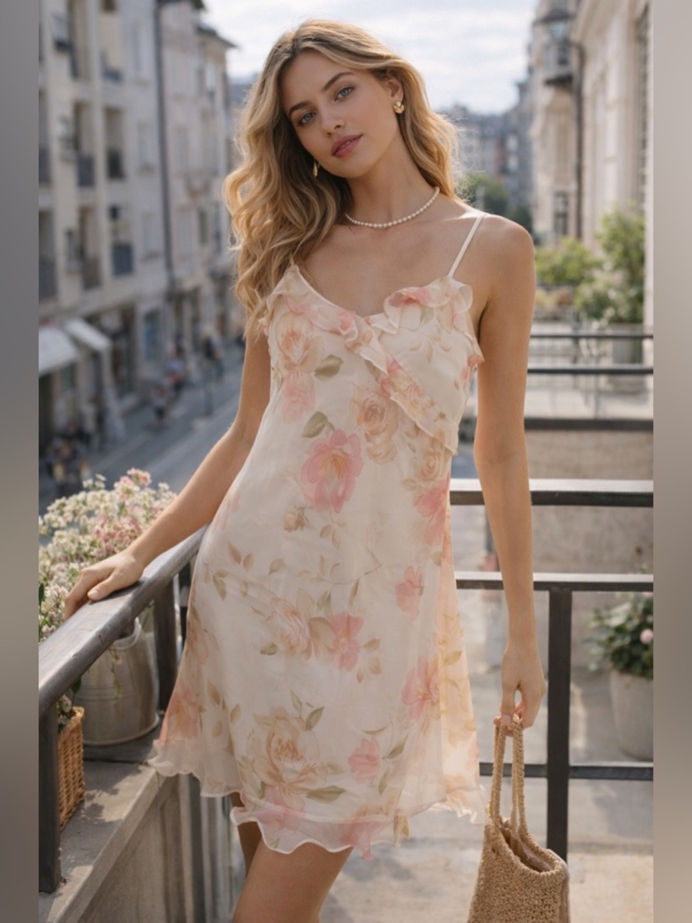 Vintage Inspired Y2K Floral Slip Dress